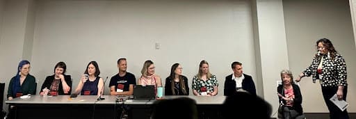 Pictured: Maeve MacLysaght, Chelsey Emmelhainz, Becky LeJeune, Michael Bailey, Angie Hodapp, Jennifer Barnes, Kelly Lonesome, Alec Shane, Cherry Weiner, Rena Mason