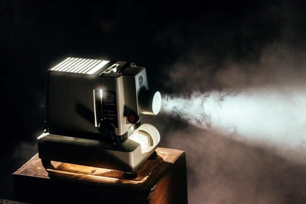 Image of a projector showing a film